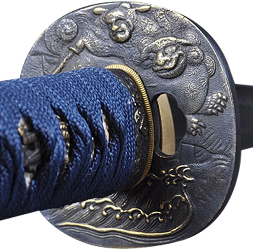 Handmade Sword - Fully Functional Japanese Samurai Katana Sword, Hand Forged, Full Tang, 1045 Carbon Steel, Heat Tempered, Sharp, Wooden Scabbard