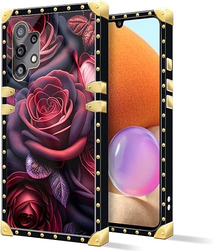 Miniatura 2 de DAIZAG Funda compatible con Samsung Galaxy A53 5G, dorada, suave, a prueba de golpes, decoración protectora para regalo, rosas rojas brillantes