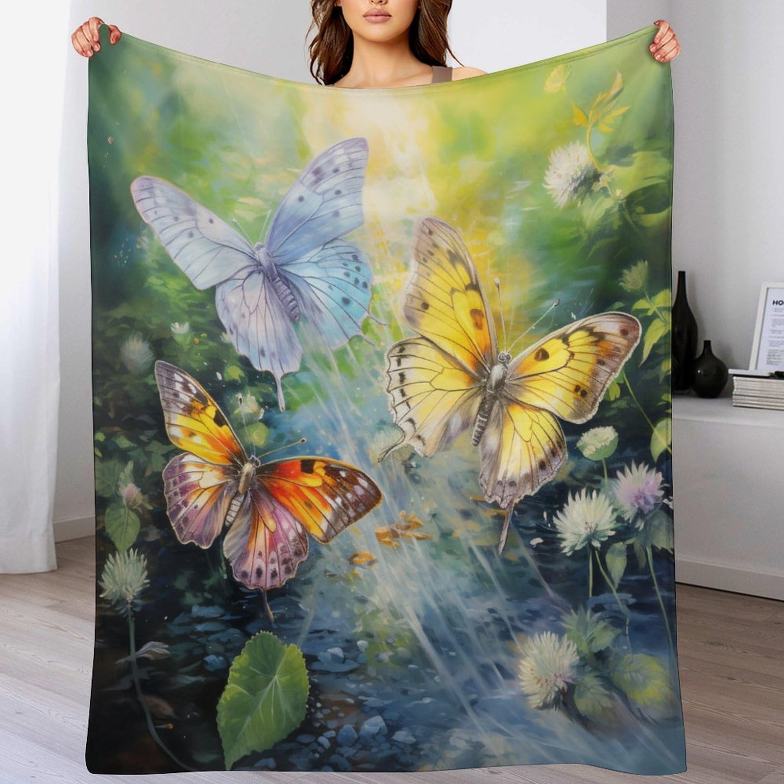 Couverture papillon chaude et lavable en machine pour adulte et enfant