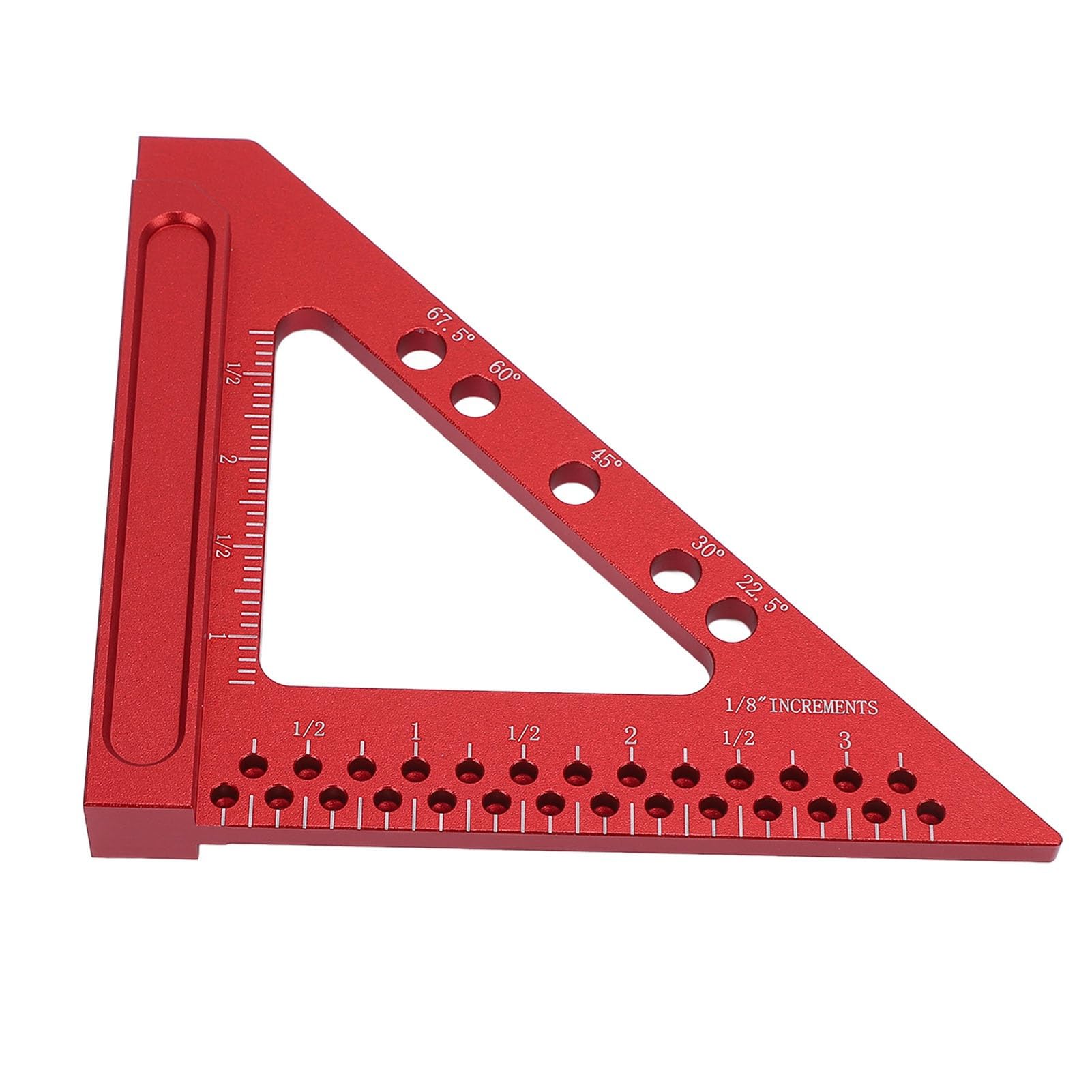 Escuadra de Carpintero Profesional de aleación de Aluminio con Regla Triangular para Trabajos en Madera y mediciones de ángulos de precisión.