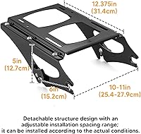 Vista 2 de WeiSen Detachable Two-UP Tour Trunk Mount Rack Compatible with Harley Touring Road King Electra Street Road Glide 2009-2013 Gloss Black