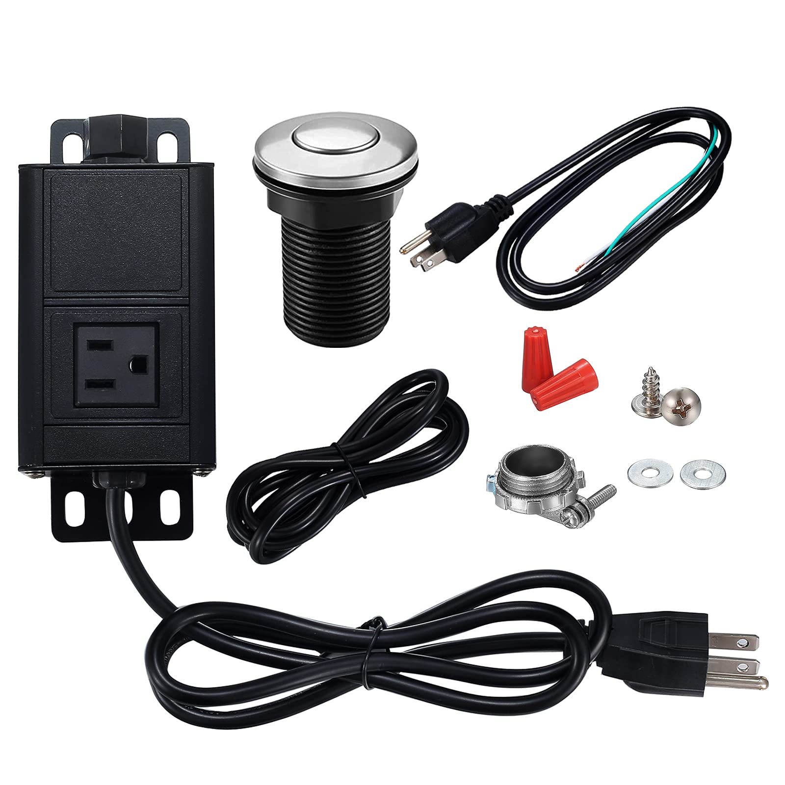 Buy Garbage Disposal Switch Kit with Power Cord Kit, Sink Top Waste Disposer Stainless Steel On