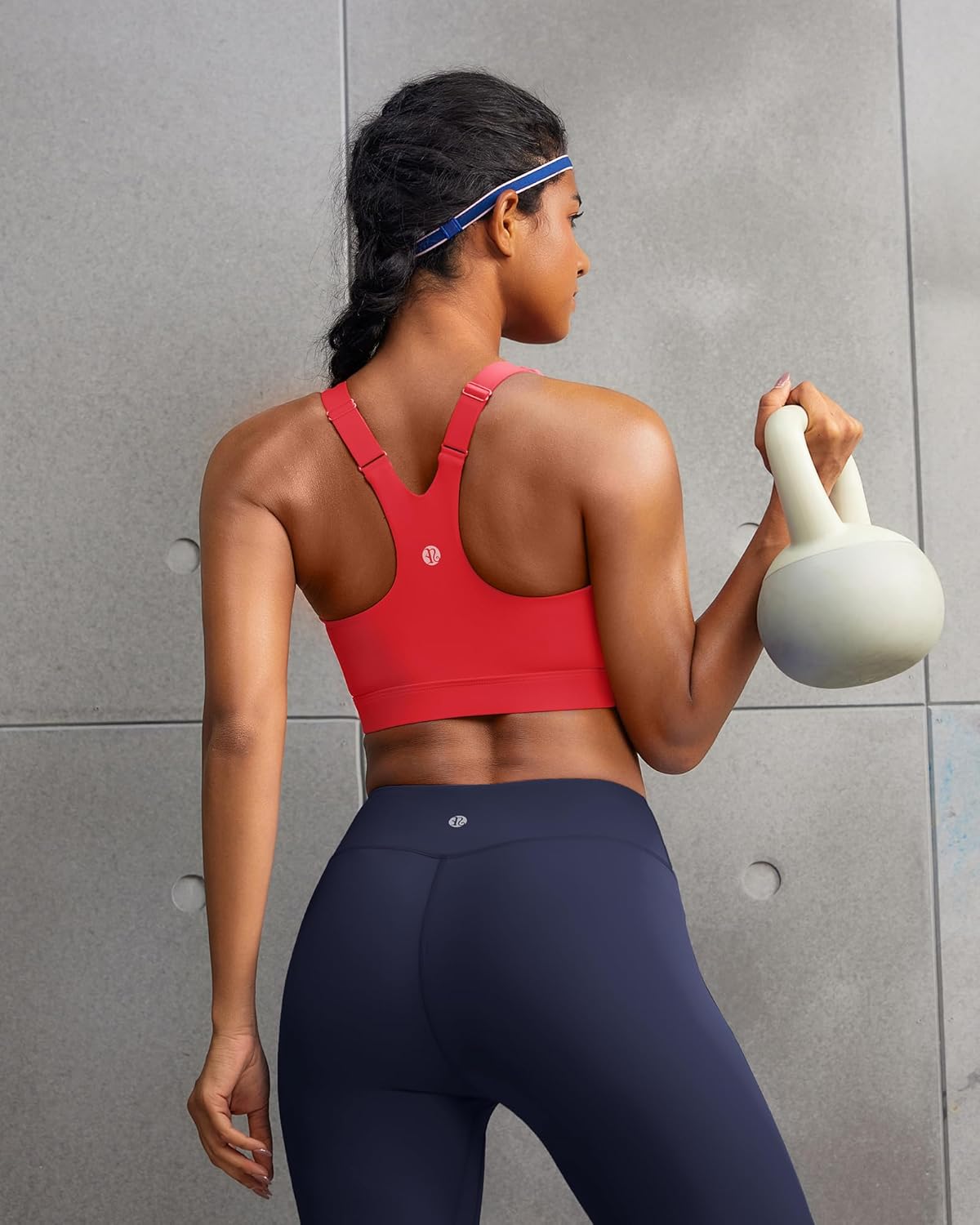 RUNNING GIRL Sports Bra for Women,Adjustable Straps Supportive High Impact Sports Bra with Sewn in Pads