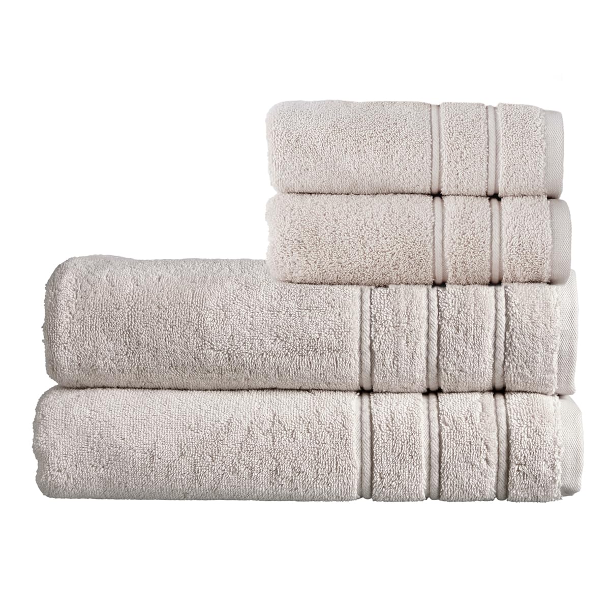Christy Antalya Bath Sheets Set | 4 Piece | 100% Turkish Cotton | 600GSM | Soft Plush Luxury Towel Set | 2 Bath Sheets 2 Hand Towels | Quick Dry | Pumice Beige