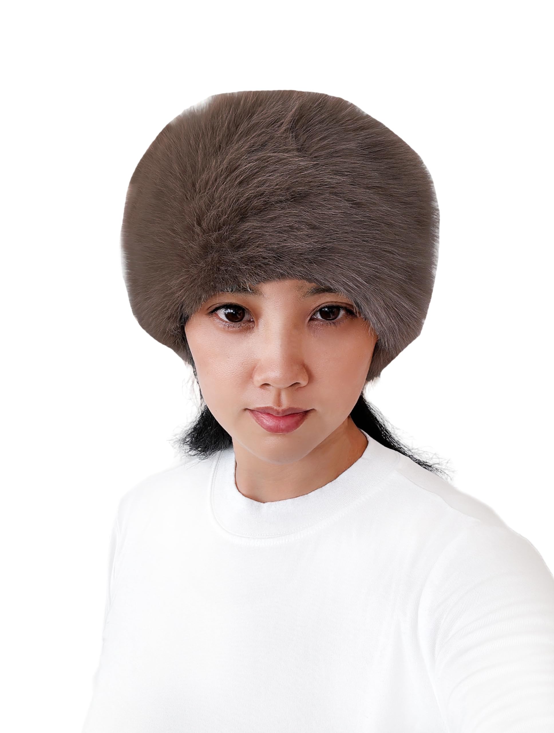 Lina & Lily Women's Winter Headband Head Ear Warmer Long Pile Faux Fur (Mink)
