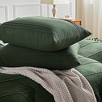 Vista 4 de NEXHOME PRO Funda de edredón 100% algodón orgánico, tamaño Queen, funda de edredón plisada con textura verde bosque, juego de ropa de cama de 3