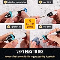 Vista 4 de Juego de micro brocas con tornillo de banco de pasador Taladro de mano pequeño - Manual de taladro manual de tornillo de banco de pasador, mini