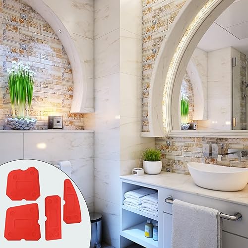 Miniatura 7 de 4 herramientas de acabado de sellador, kit de acabado de sellador de silicona, herramienta de acabado de calafateo para cocina, baño, hogar, piso (4