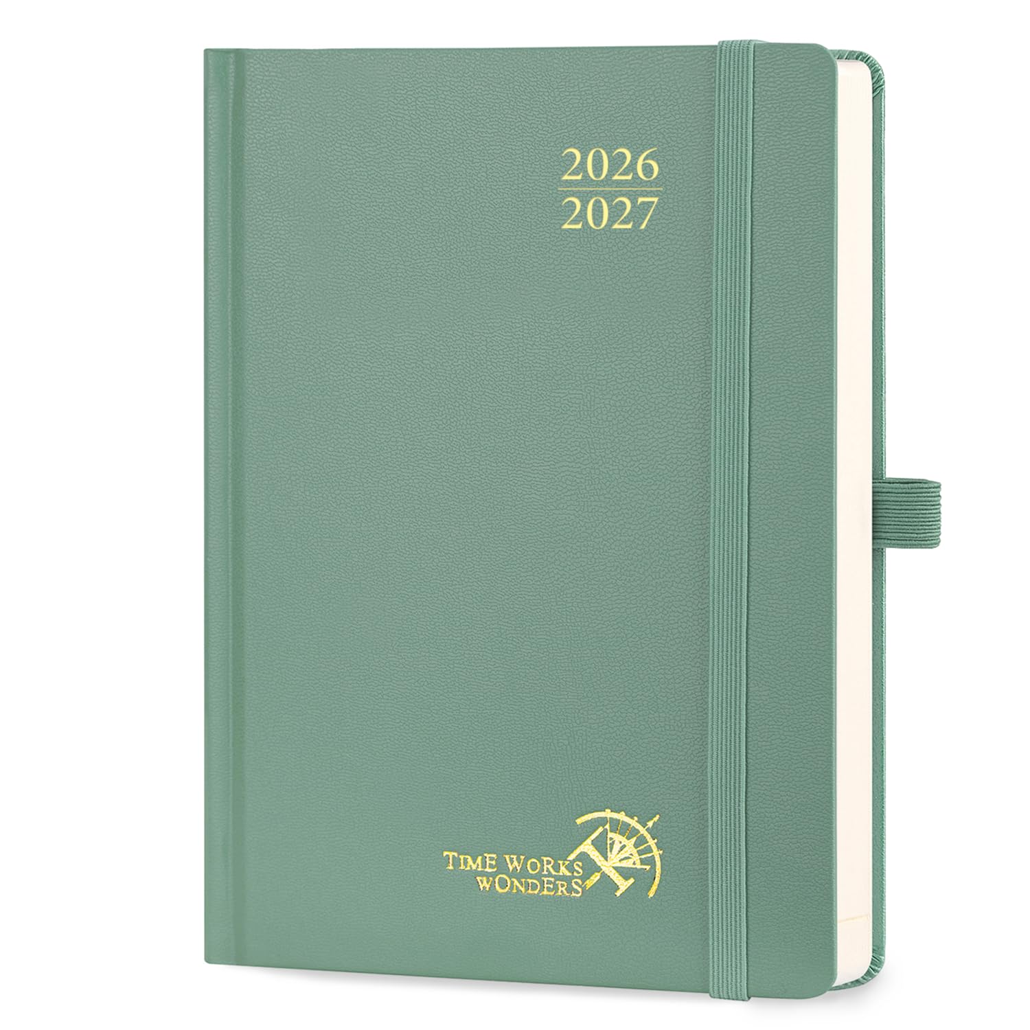 POPRUN Academic Diary 2026-2027 Day to Page A5 Hardback Mid Year Daily 26/27 Planner (Aug'26 - Jul'27) A Day per Page 30 Minutes Interval Appointment Book(Midnight Green)