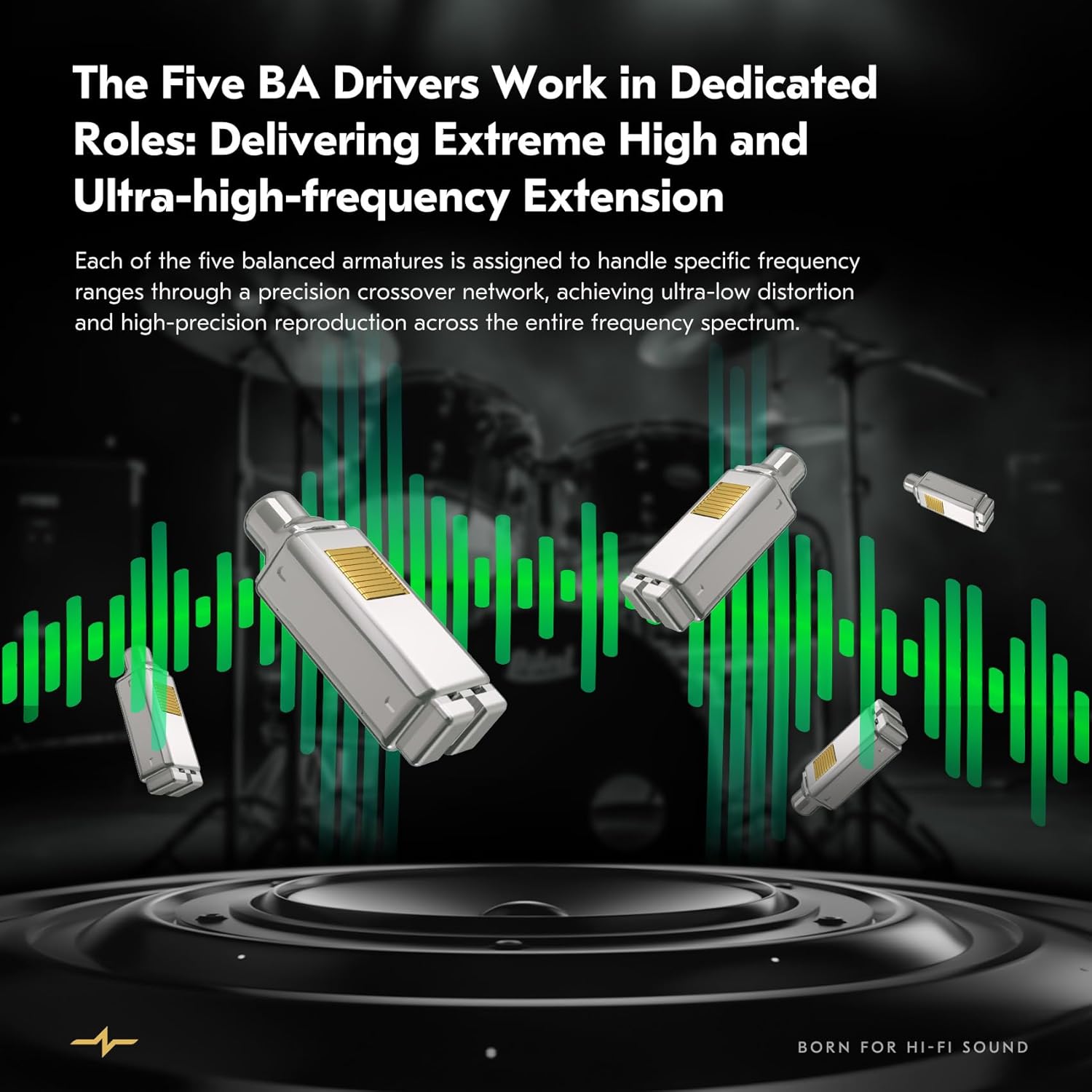 CCZ CZ12 in Ear Monitor Headphones,1DD+5BA All-Metal HiFi Gaming Earbuds,Professional Wired Earbuds,Stereo Sound Clear Wired IEM Earphones with Detachable Cable (Black, Wirh Mic)