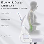 Fizzin chaise de bureau, chaise de bureau ergonomique à la maison avec support Lombaire réglable et coussin de siège épais, chaise d'ordinateur en mesh respirant Flip-up accoudoirs Chaises de travail pour le bureau intérieur (Lavande)