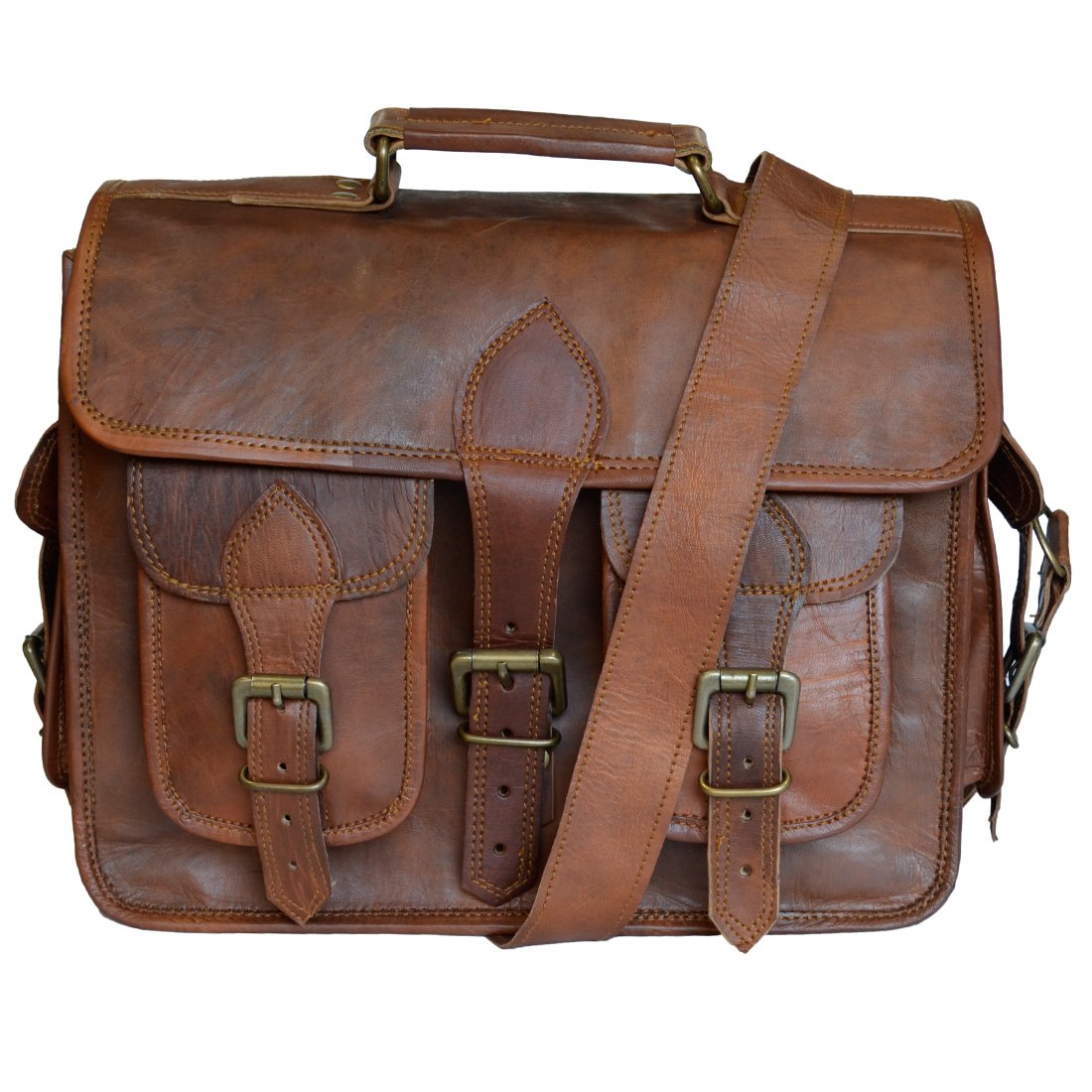 Mad Over Shopping Estilo Vintage Bolsas de Cuero Genuino Acolchado Lente de la cámara Funda DSLR Bag