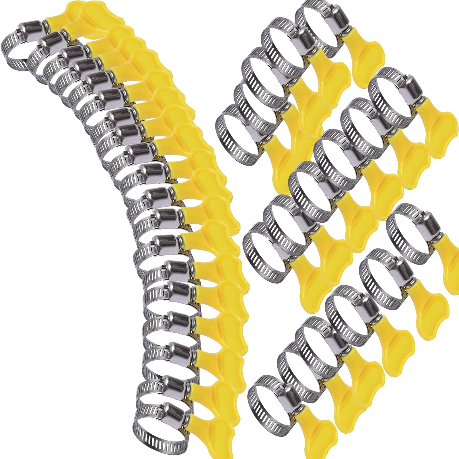 100Pièces Tuyau Clips réglable Collier de Serrage Tuyau 8-29mm Gamme en acier inoxydable pour famille Tuyau d'eau, carburant tube pour famille Tuyau d'eau, réservoir de gaz, tube d'automobiles