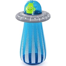 H2OGO! Inflatable Bop Bag Sprinkler - UFO Blaster - 24x47 Blue & Grey, Alien Space Ship Sprays Water, Punch-Push-Kick, in-Outdoor Play Toy, Kids 3+