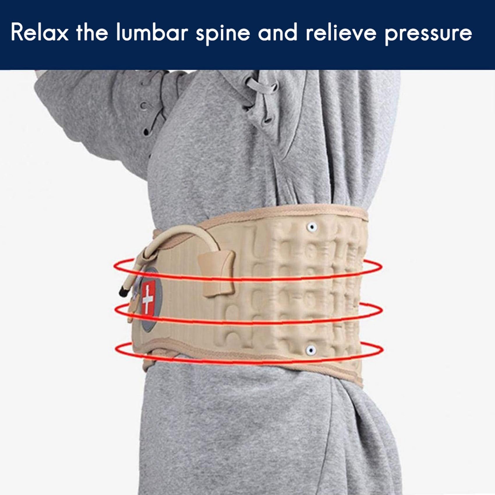 2X CinturóN de DescompresióN para la Espalda, Soporte Lumbar, Soporte para la Cintura, ExtensióN de TraccióN Espinal, Tamaño para 29-49 Pulgadas, Cintura, Regalo Bueno