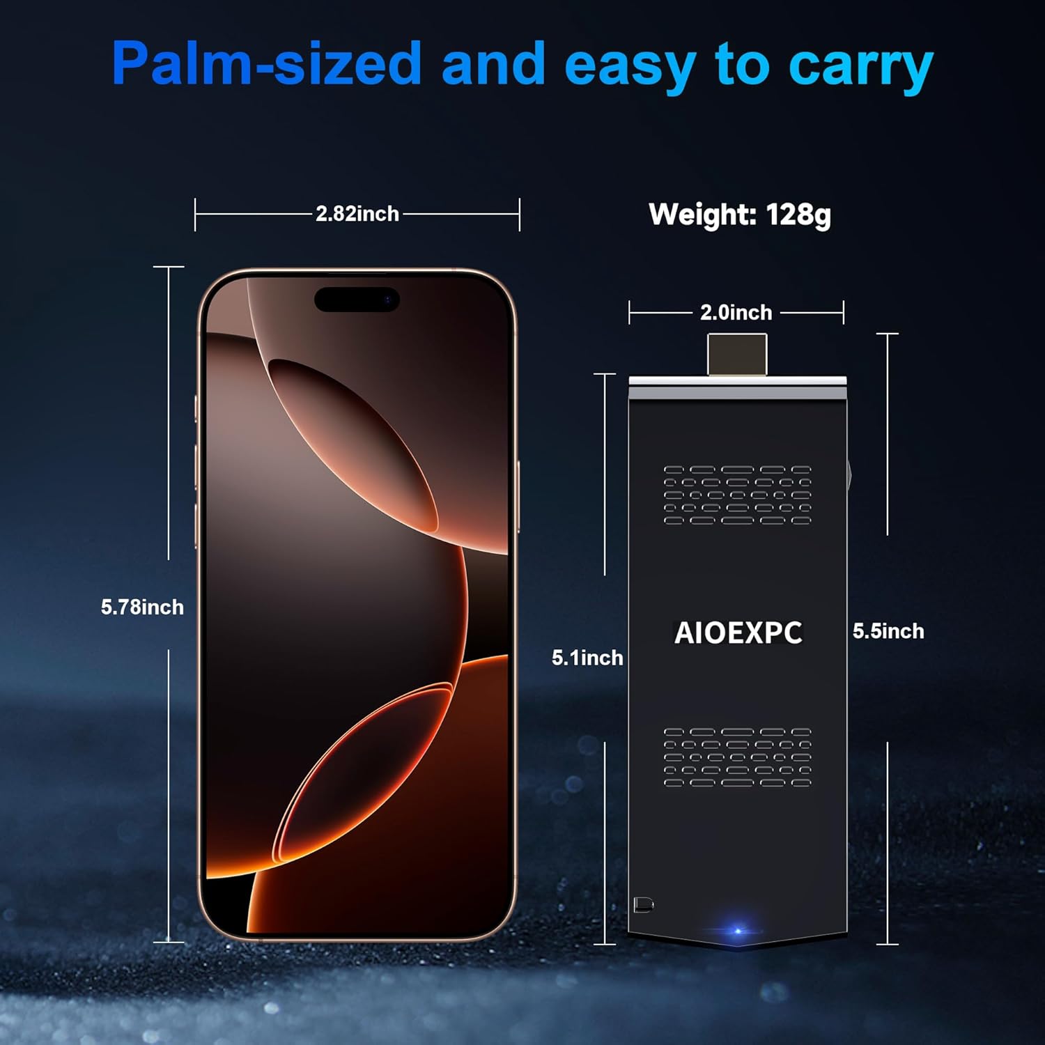 S7 Mini PC Stick Windows 11 Pro Celeron J4105 8GB 128GB Mini Computer Stick, pocket pc, Support Auto Power on, Wi-Fi5 Gigabit Ethernet, BT4.2 on Industrial IoT, Digital Signage, Business, Home