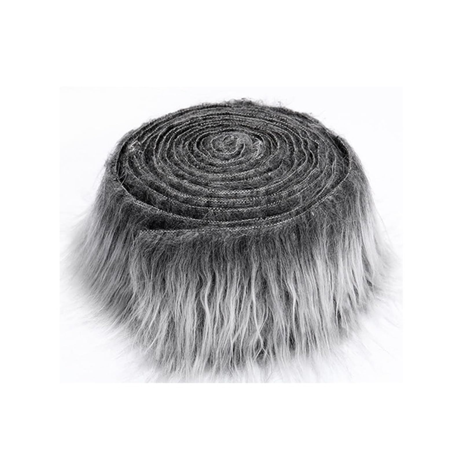 Gray Faux Fur Fabric,9 x 150cm Shaggy Plush Fur Fabric Cut Turkey Fluffy Craft Fur for Gnomes Beard Santa Claus Hair Dwarf Cosplay Costume DIY Craft Decoration (2-Gray)