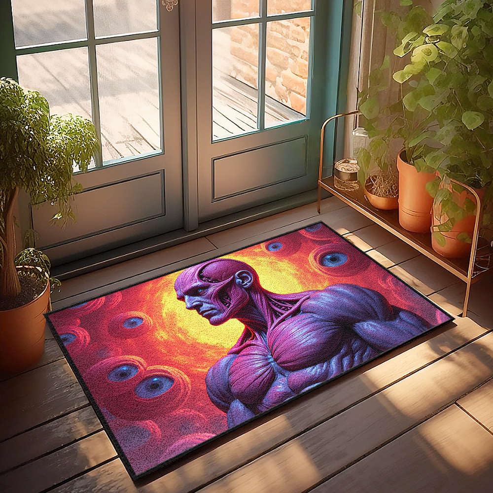 Paillasson extérieur grand format 65x90 cm yeux tourbillonnants et fond ardent