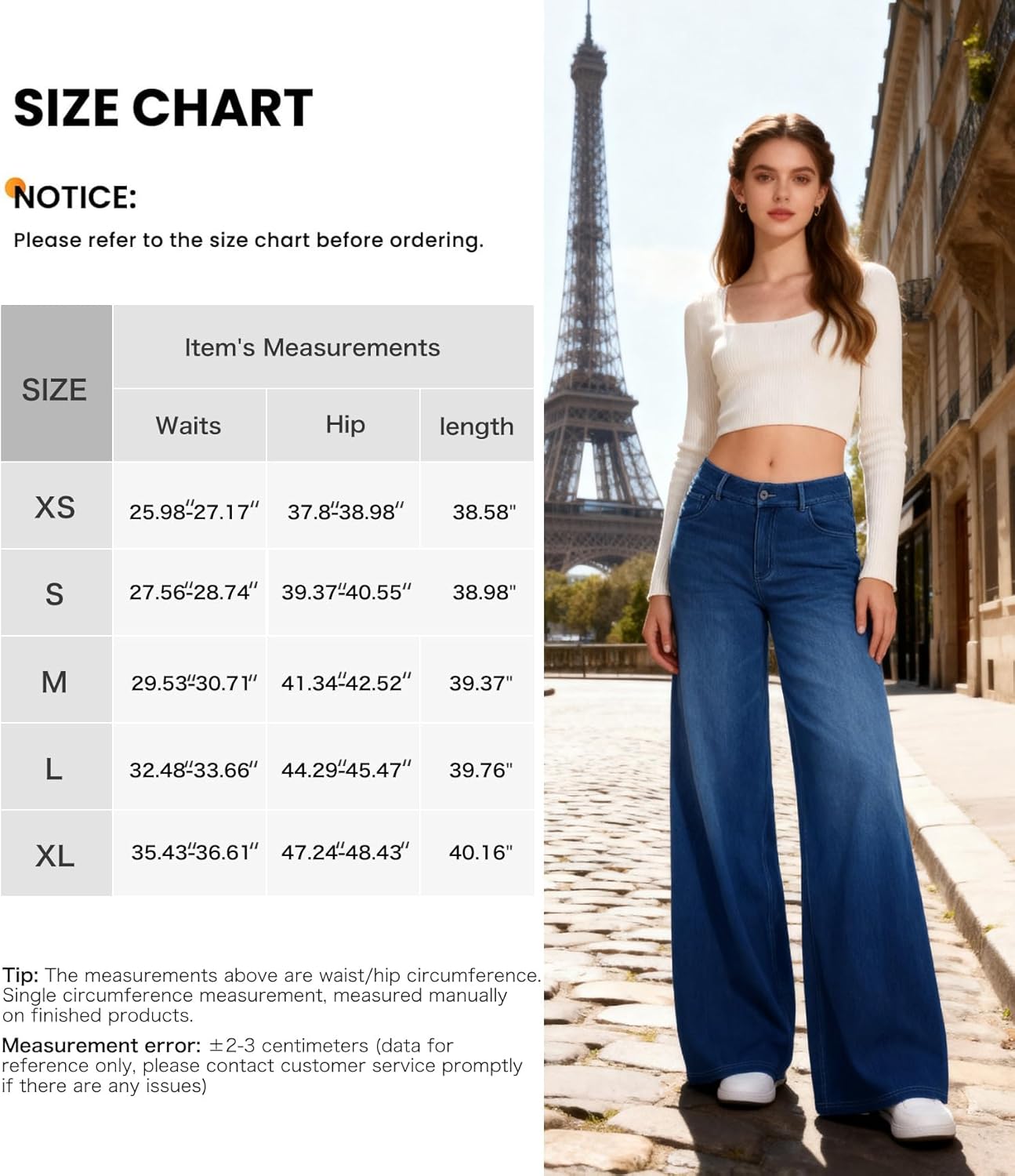 Wide Leg Jeans for Women with a Traditional Button and Zipper Placket Design,Straight Cut,High Elasticity Denim Pants - Image 6