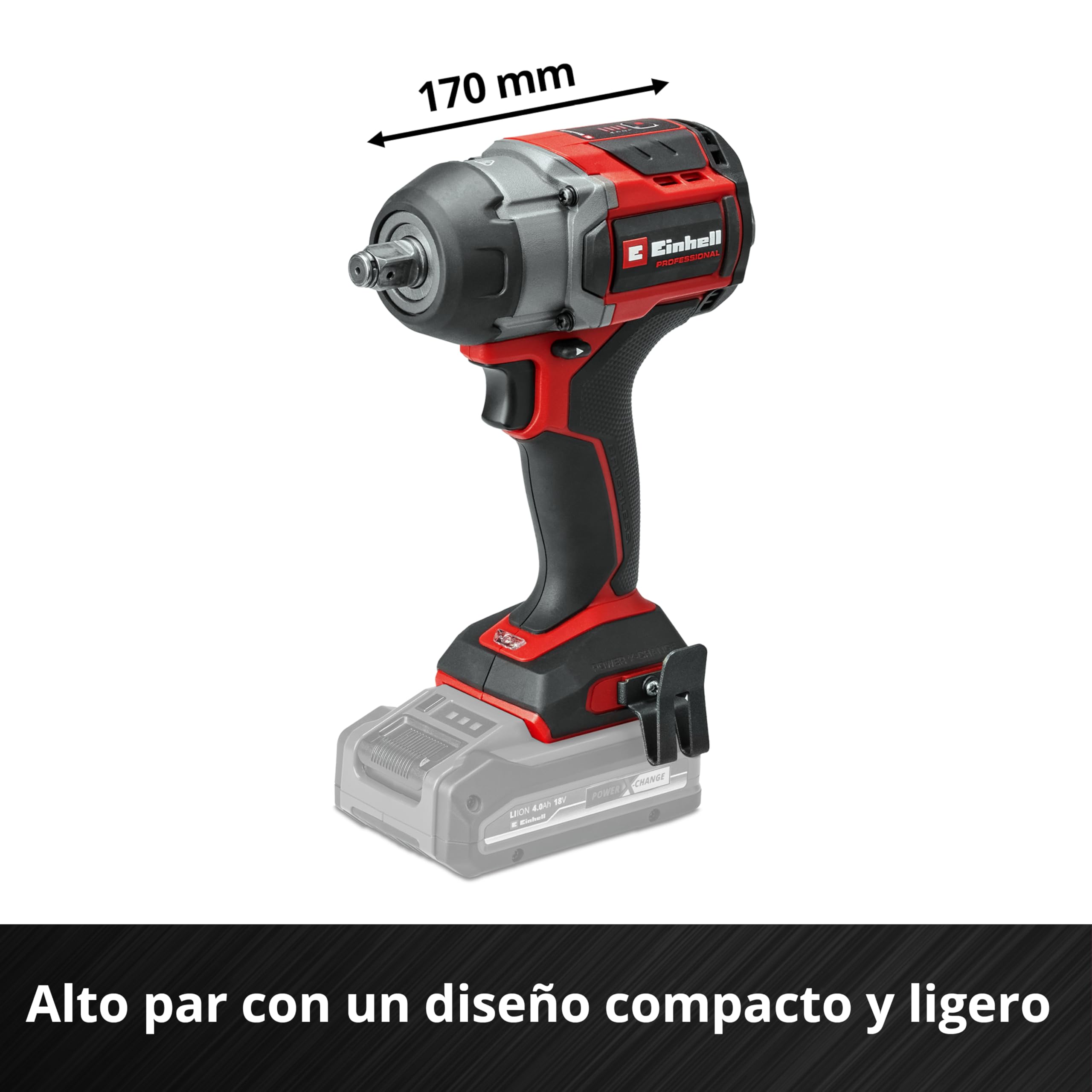 Einhell Atornillador impacto con batería TP-CW 18/750-C Li BL-Solo PXC (18V, par 750Nm, modo de parada automática, brushless, recepción cuadrada exterior, sin batería)