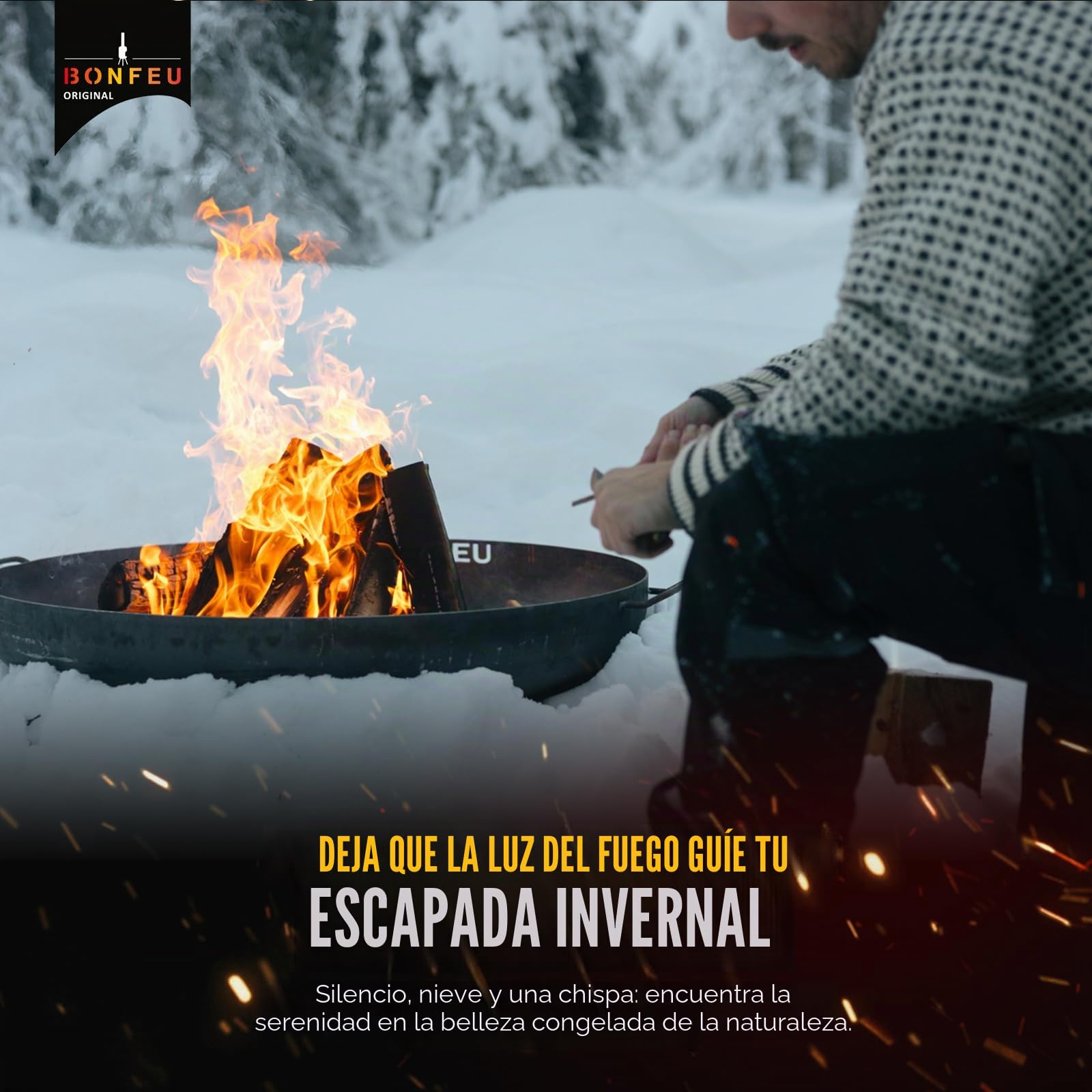 Cuenco de Fuego BonFeu BonBowl Acero Corten - Hoguera de Exterior - Braseros de 60 a 150 cm (Marrón óxido, Ø80 Pies y Asa)