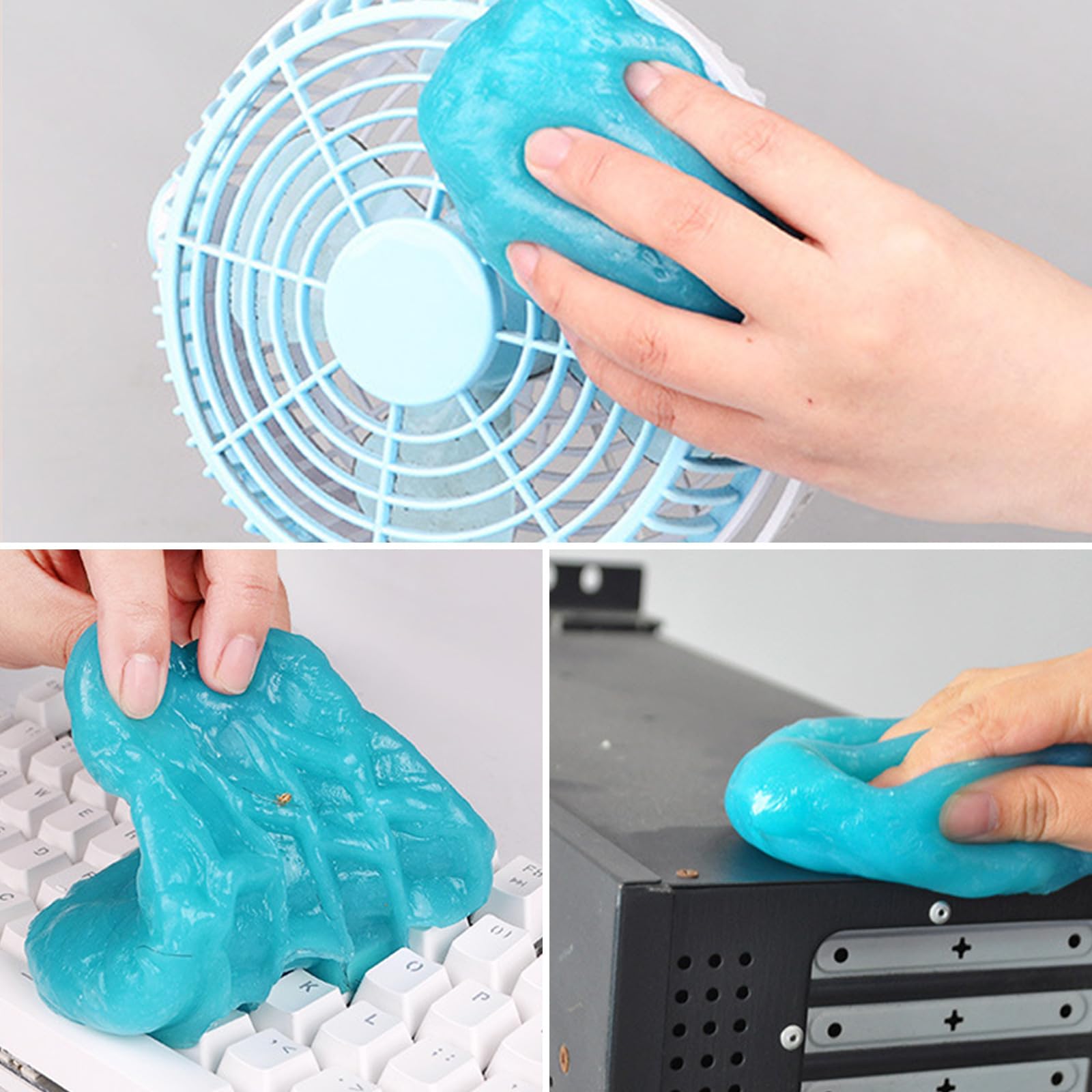 Gel limpiador de coche reutilizable para teclado, PC, ordenador portátil, ordenador, oficina en casa (azul, 2 x 160 g)