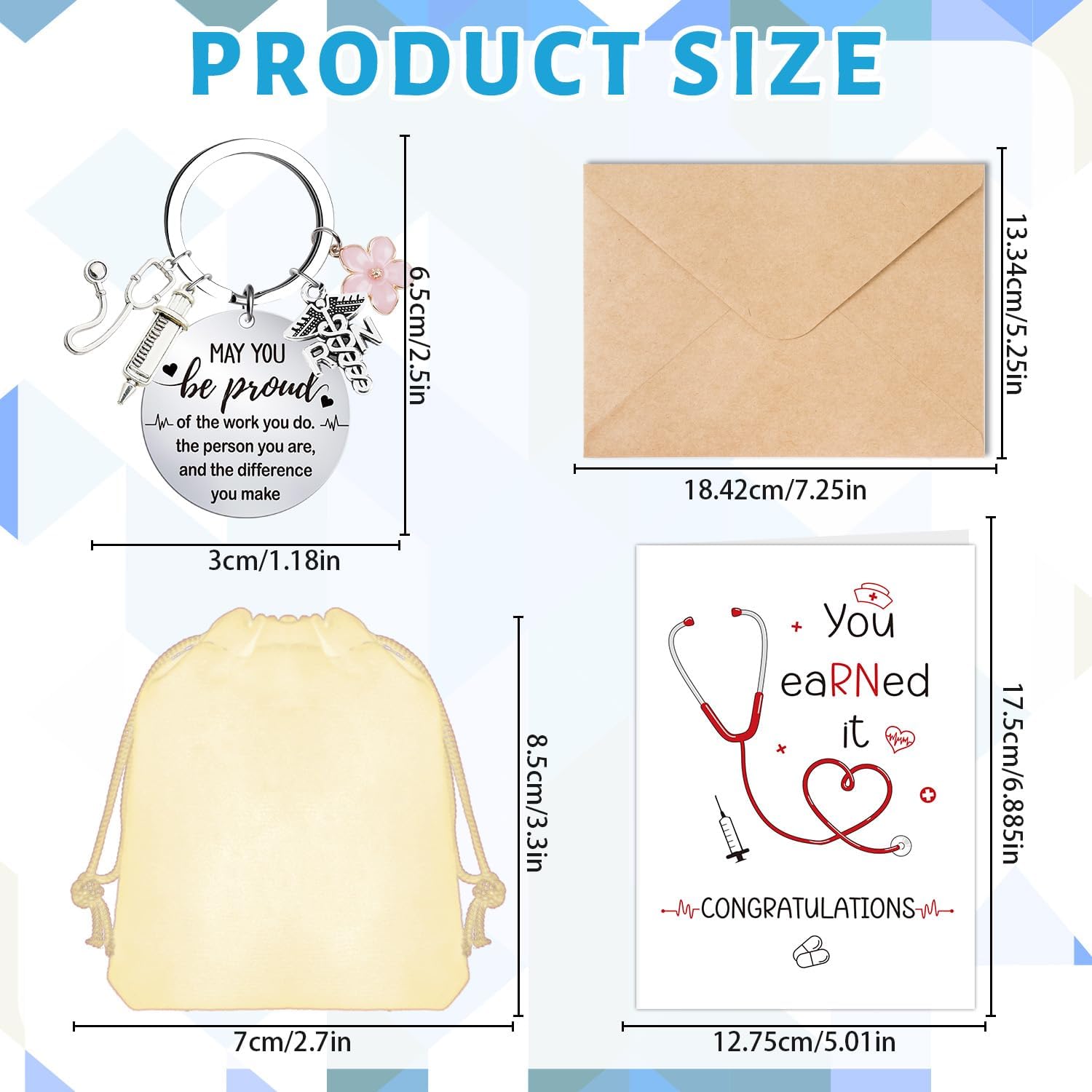 Nurse Graduation Cards Gifts - RN Nurse Congradulations Cards and Keychain, Nursing Medical Student Grad Thank You Birthday Thanksgiving Christmas Gifts for Daughter Sister Neice Friends - Image 2