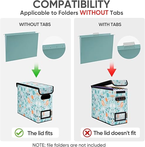 Miniatura 84 de BALEINE - Caja organizadora de archivos con tapa, organizador de carpetas plegable con riel de plástico, caja para carpetas colgantes para Gris