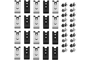 20-Piece Black and Silver Buckle Spring Hook Belt Clips