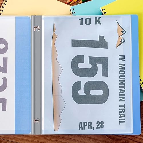 Miniatura 7 de Hojas protectoras de vinilo para exhibición de baberos de carrera, colgador de medallas de correr, soporte protector transparente para medallas de