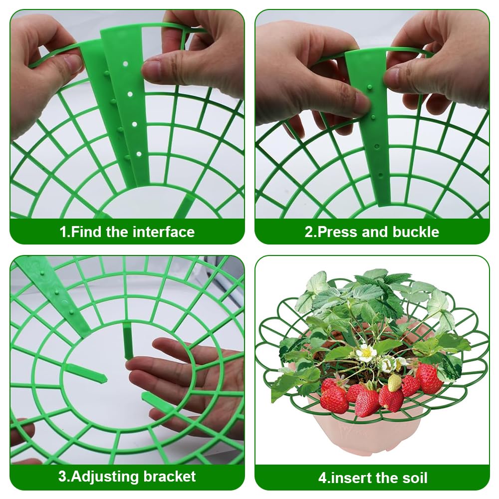 10 Supporti Per Fragole A 4 Gambe – Rastrelliera In Plastica Per Piante Rampicanti, Antimuffa E Antimarciume, 25 Cm, Verde