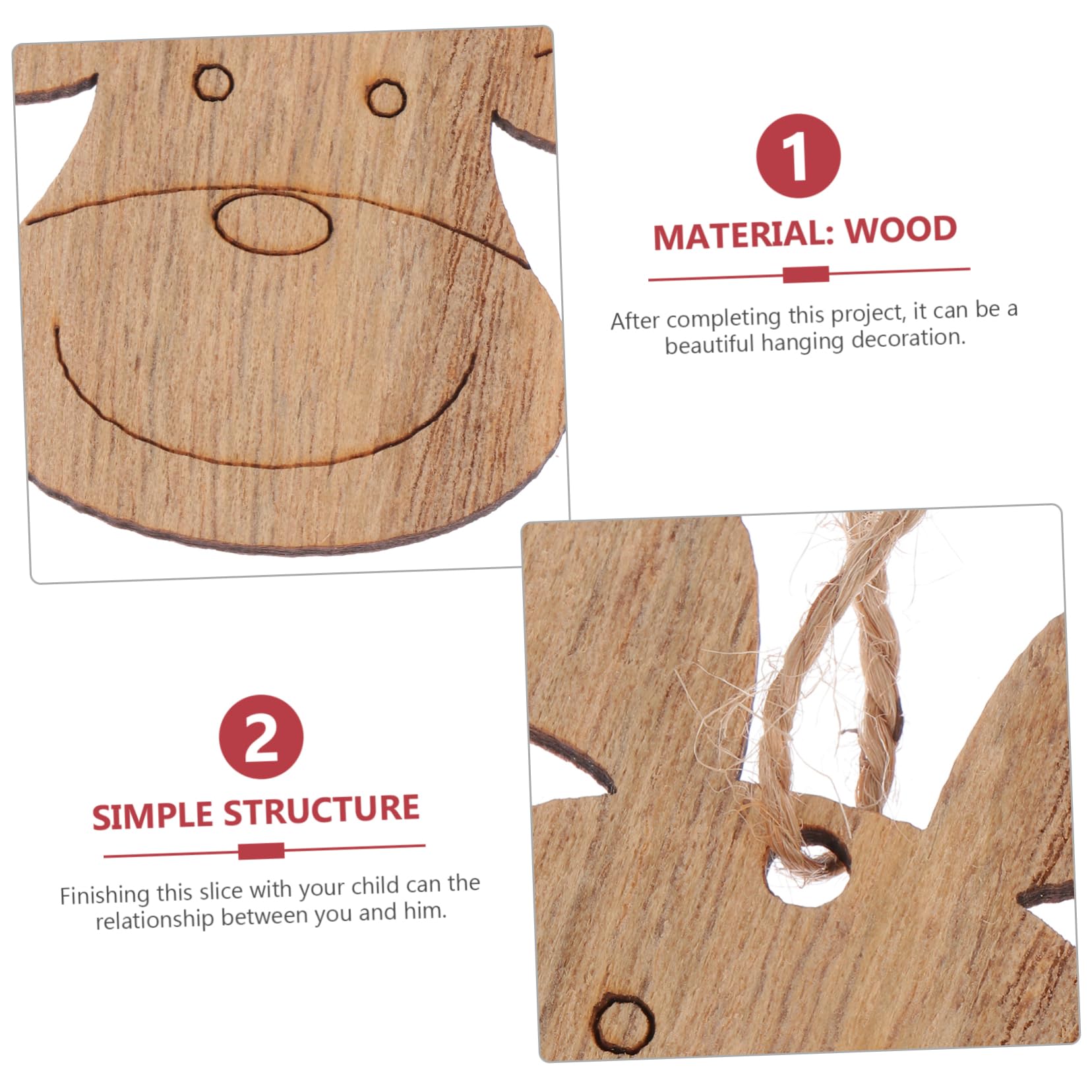 Lurrose 20 Pezzi Trucioli di Legno con Design Natalizio Fai da Te Manuale Graffiti Decorazione Appendere Regalo Creativo per Ragazzo e Ragazza