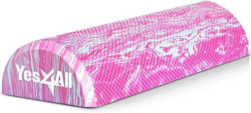 Yes4All Rodillo de espuma EVA de densidad media para espalda, rodillo de media espalda para ejercicio, yoga y pilates de 1236 pulgadas