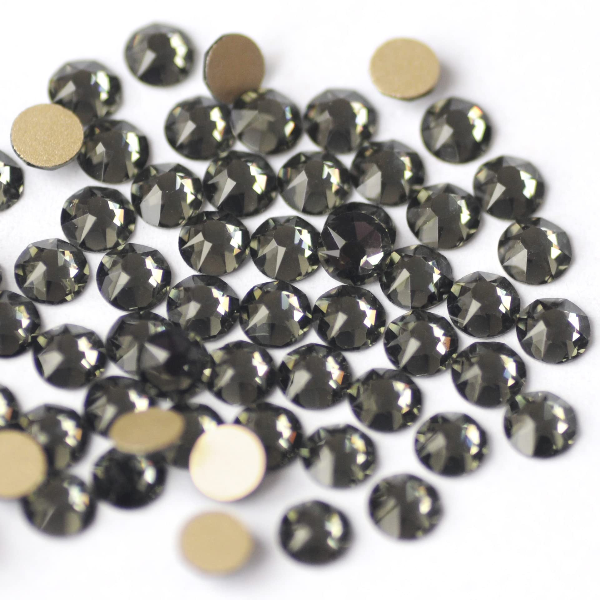 Non Hotfix Stone SS40 Black Diamond 144pcs 8 Big 8 Small DIY Strass Crystal Stick On Nail Salon Flat Back Rhinestones for Nail Art Garment Craft