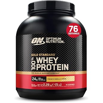 Optimum Nutrition Gold Standard 100% Whey Proteinpulver Geschmack French Vanilla Cr me 2.28kg 76 Portionen Verpackung Kann Variieren