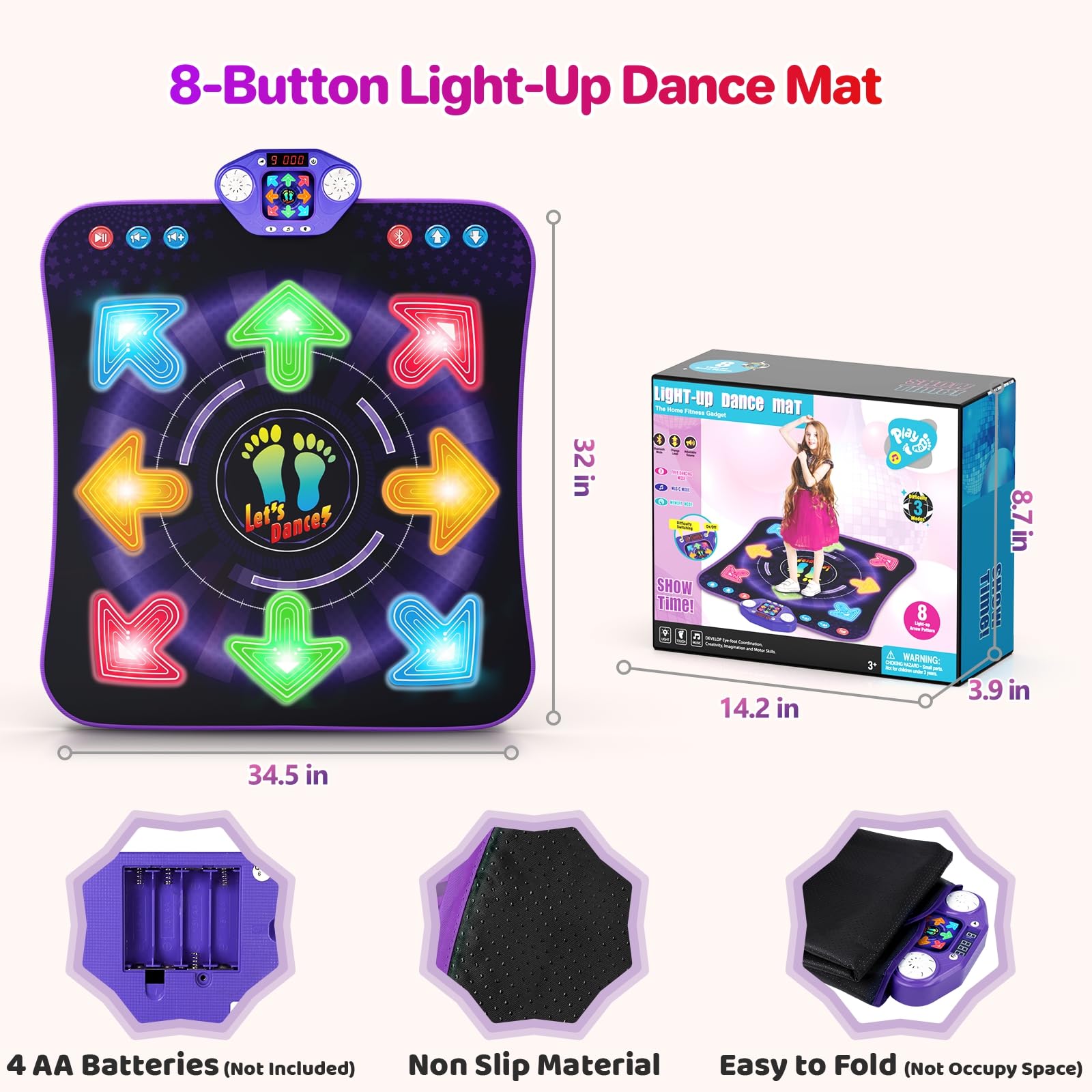 Amazon.com: Dance Mat Toys for 3-12 Year Old Girls Boys, Dance Pad