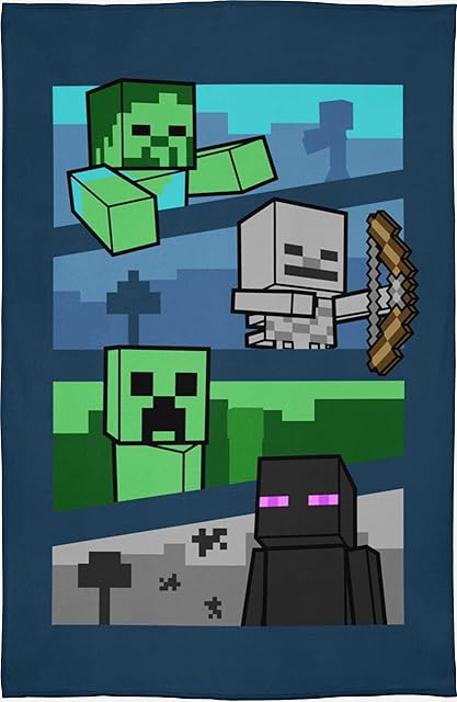Minecraft Blanket for Kids Boys Bedroom Accessories Fleece Throw for Children