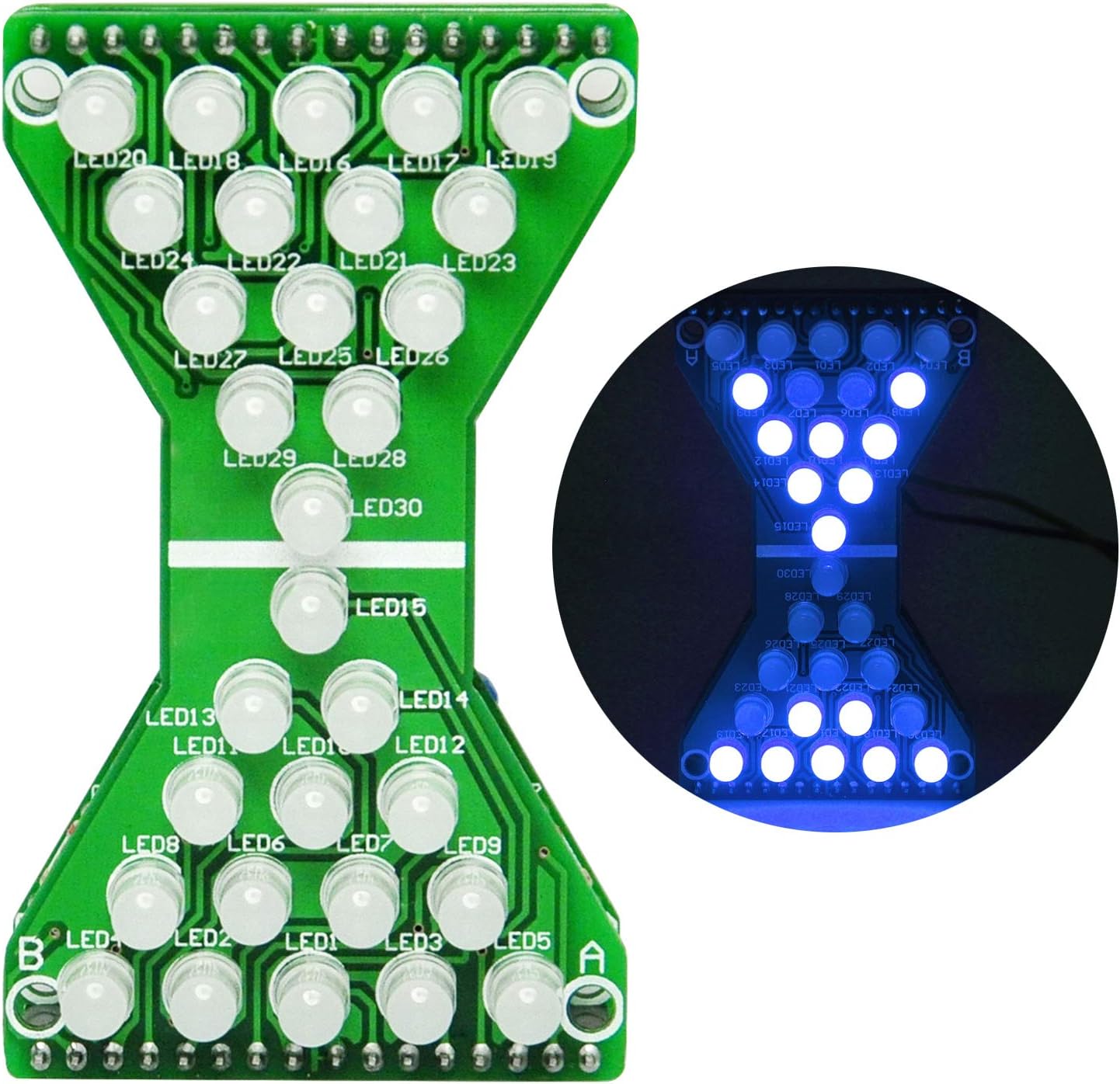 Gikfun Electronic Hourglass led Diy Kits Welding Practice Board Blue Ray EK1886