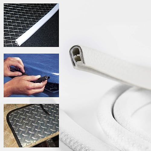 Miniatura 5 de Tira de borde de sello en forma de U de 38 x 12 pulgadas con espacio de ajuste de metal de 364 a 14 pulgadas, PVC EPDM, protector fuerte pero