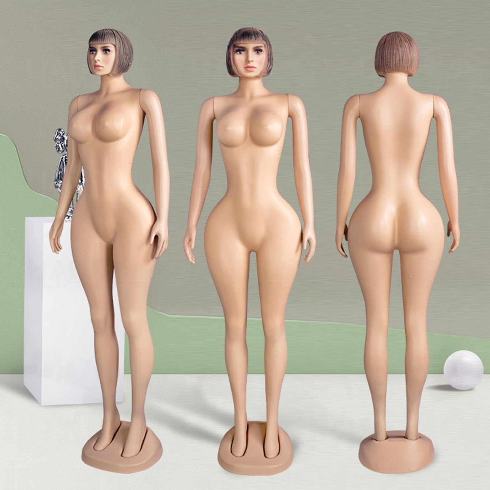 Schneiderpuppe Schaufensterpuppe, Ganzkörper, Sitzend, Schneiderpuppe In Übergröße, Körper – Abnehmbarer Arm, Großer Hintern Und Brüste, Torsoständer Für Schaufensterpuppen