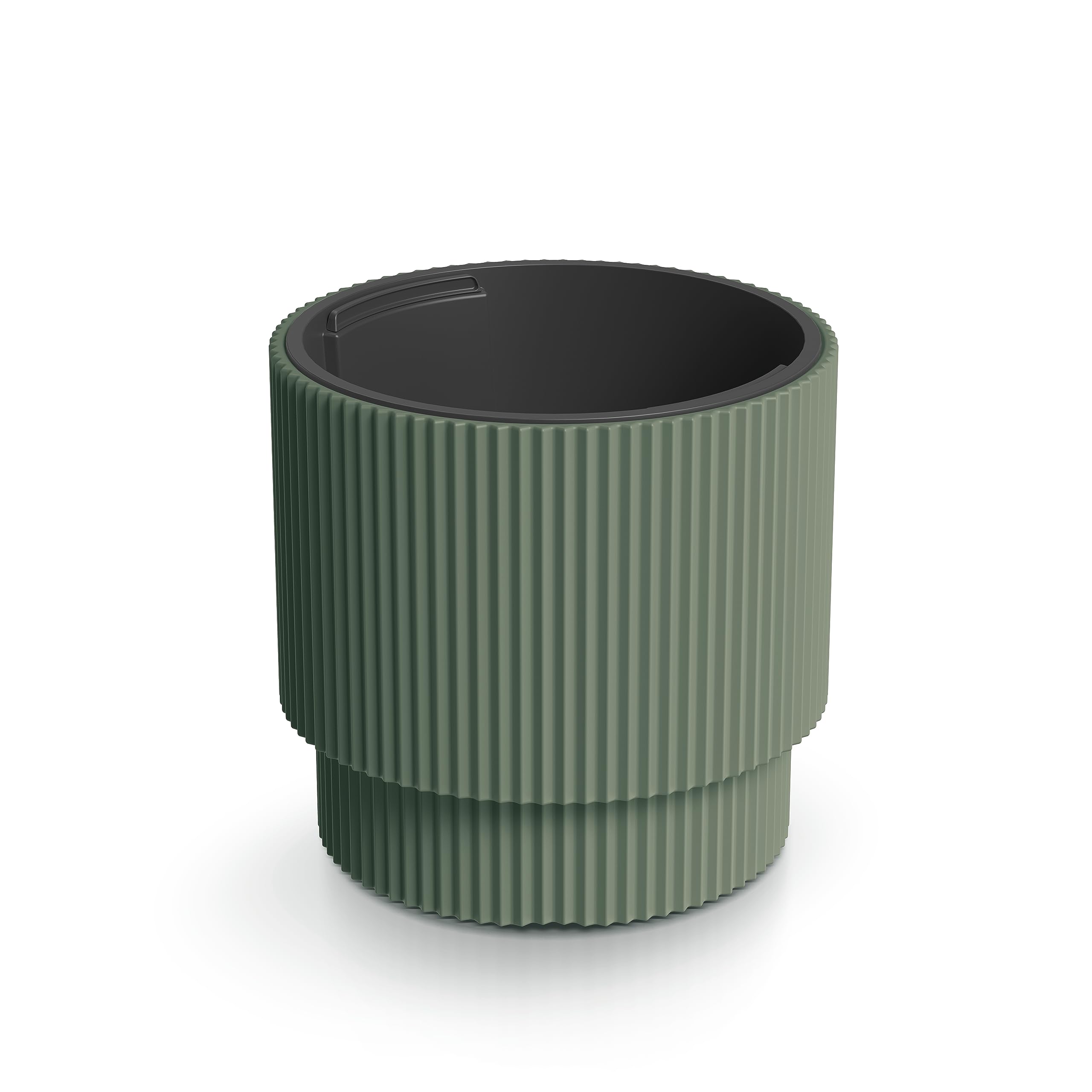 Tymar Macetero con Inserto, macetero de plástico, macetero, macetero Grande (DBMIN Verde,ø 40 cm)