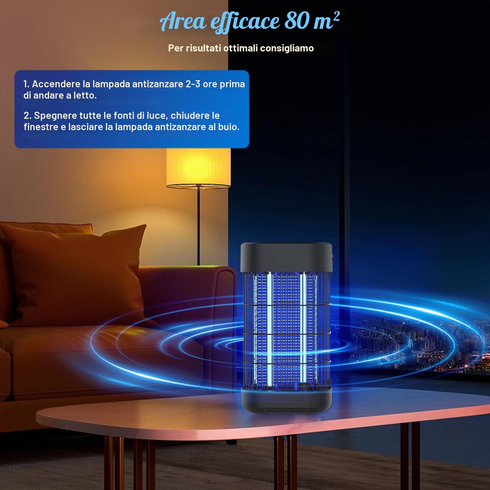 Zanzariera Elettrica 18W, Lampada Antizanzare Elettrica Luce UV Assassino di Insetti Elettrico Assassino di Mosche da Interno Non Tossico Trappola per Zanzare per Camera da Letto Cucina Patio