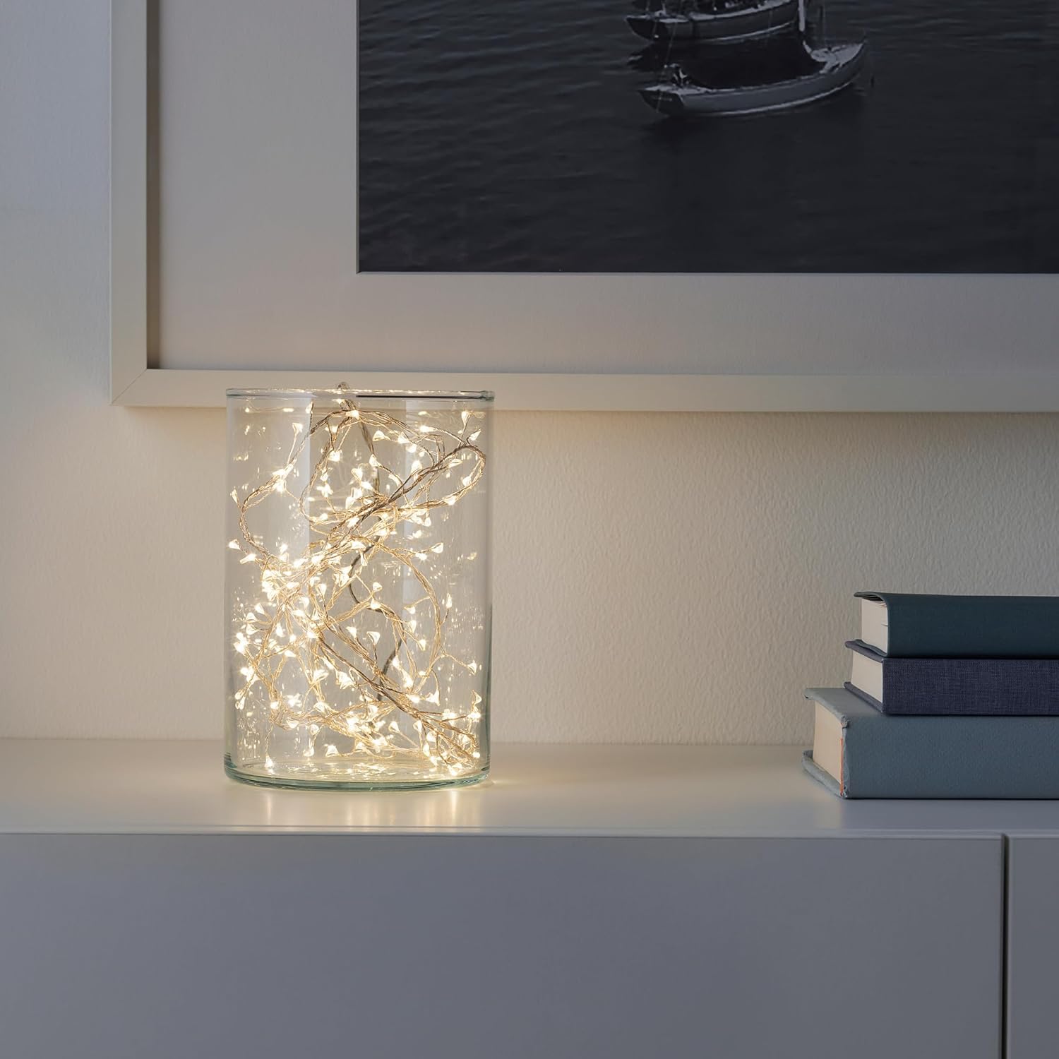 STRÅLA LED lighting chain with 160 lights, battery-operated mini