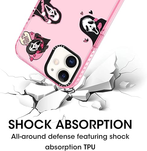 Miniatura 4 de Funda transparente para iPhone 12 Pro  iPhone 12, transparente de 6.1 pulgadas, estampado de grito de película de terror, diseño único de calavera
