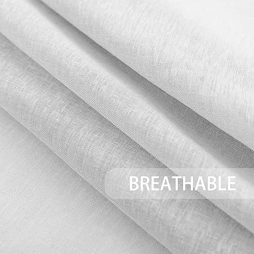 Miniatura 3 de UPOPO Cenefa blanca de 15 pulgadas de largo, transparente, para sala de estar, dormitorio, cocina, cenefa transparente con filtro de luz, cortina