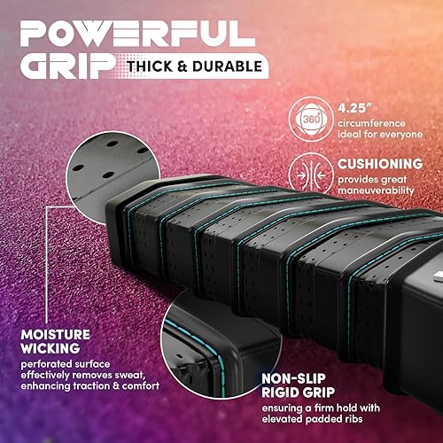 Miniatura 4 de Juego de 2 palas de pickleball aprobadas por USAPA con superficie de fibra de vidrio con 2 raquetas de pickleball, 4 bolas, cintas de agarre y bolsa