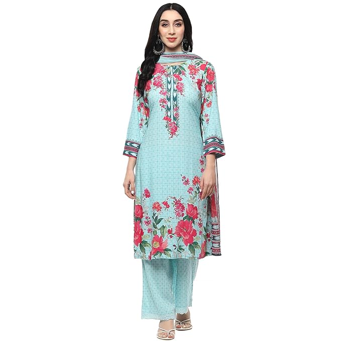 BIBA Women Rayon Straight Suit Set