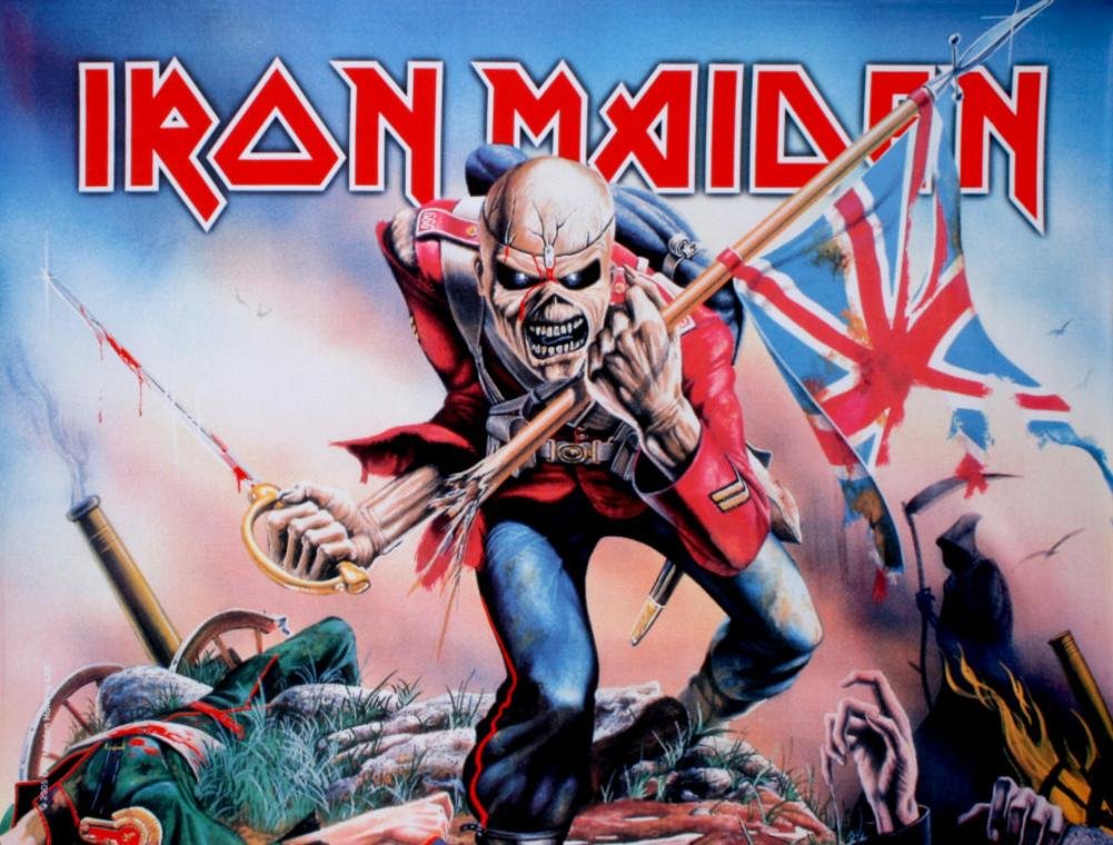 Amazon.com: Flagline Iron Maiden - Trooper Textile Poster: Prints