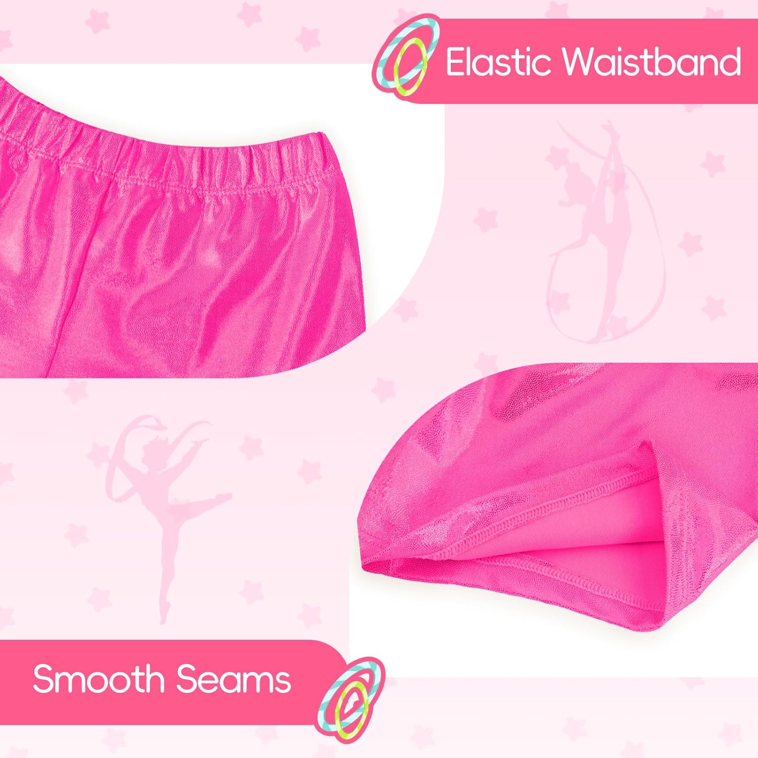 Long Sleeve Leotards for Girls with Sparkly Shorts, 4D Stretch Ballet Dance Gymnastics Tumbling Wear,Sizes 2-12T - Image 5