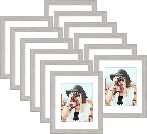 Miniatura 563 de Picrit - Juego de 12 portarretratos de 5 x 7 pulgadas para colgar en la pared o exhibir sobre una mesa, para fotos de 4 x 6 con paspartú o 5 x 7